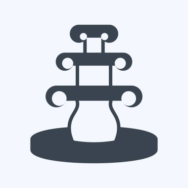 Simge Çeşmesi. Ev sembolü için uygun. Kabartma tarzı. Basit dizayn edilebilir. tasarım şablonu. Basit gösterim