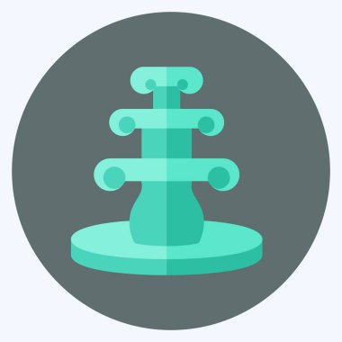 Simge Çeşmesi. Ev sembolü için uygun. Düz stil. Basit dizayn edilebilir. tasarım şablonu. Basit gösterim