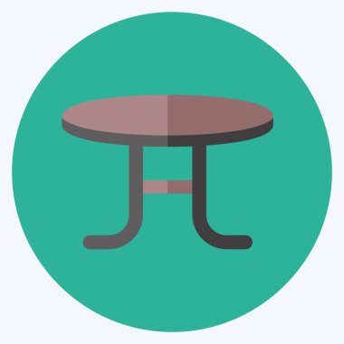 Simge Kahve Masası. Ev sembolü için uygun. Düz stil. Basit dizayn edilebilir. tasarım şablonu. Basit gösterim