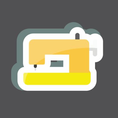 Etiket Dikiş Makinesi. Ev sembolü için uygun. Basit dizayn edilebilir. tasarım şablonu. Basit gösterim