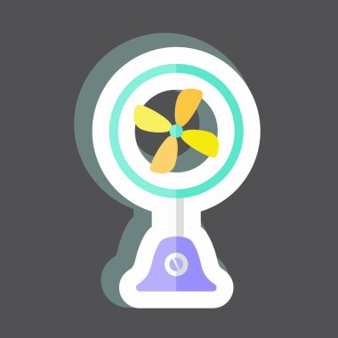 Çıkartma Masası Hayranı. Ev sembolü için uygun. Basit dizayn edilebilir. tasarım şablonu. Basit gösterim