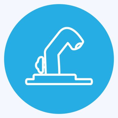 Simge Su Musluğu. Ev sembolü için uygun. Mavi gözlü. Basit dizayn edilebilir. tasarım şablonu. Basit gösterim