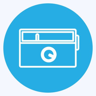 Simge Radyo Seti. Ev sembolü için uygun. Mavi gözlü. Basit dizayn edilebilir. tasarım şablonu. Basit gösterim