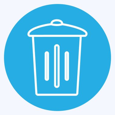 Simge Çöp Kutusu. Ev sembolü için uygun. Mavi gözlü. Basit dizayn edilebilir. tasarım şablonu. Basit gösterim