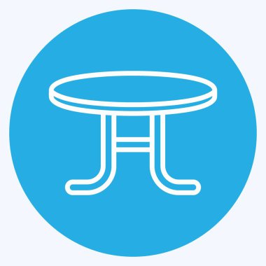 Simge Kahve Masası. Ev sembolü için uygun. Mavi gözlü. Basit dizayn edilebilir. tasarım şablonu. Basit gösterim