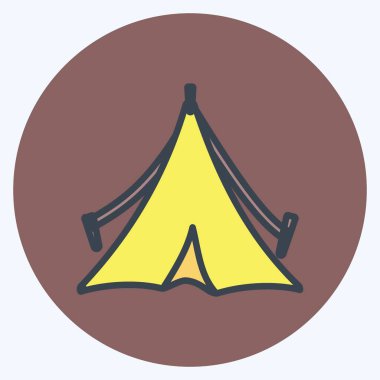 Simge Çadırı. Vahşi Batı sembolü için uygun. renk arkadaşı stili. Basit dizayn edilebilir. tasarım şablonu. Basit gösterim