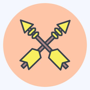 Simge Okları. Vahşi Batı sembolü için uygun. renk arkadaşı stili. Basit dizayn edilebilir. tasarım şablonu. Basit gösterim