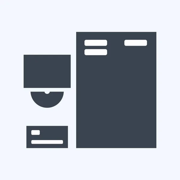 Icon Branding Geeignet Für Das Bildungssymbol Glyphen Stil Einfaches Design — Stockvektor