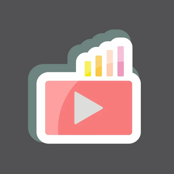 Sticker Video Marketing Suitable Education Symbol Simple Design Editable Design — Stockvektor