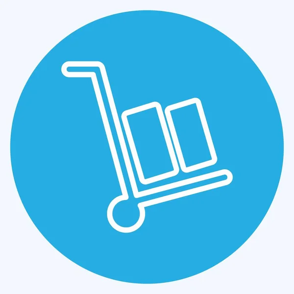 Ikoon Logistiek Geschikt Voor Onderwijs Symbool Blauwe Ogen Stijl Eenvoudig — Stockvector