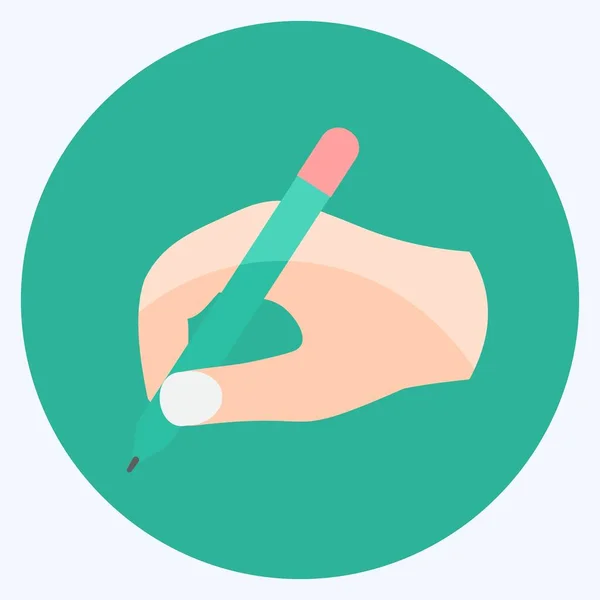 Icon Writing Suitable Hand Actions Symbol Flat Style Simple Design — Wektor stockowy