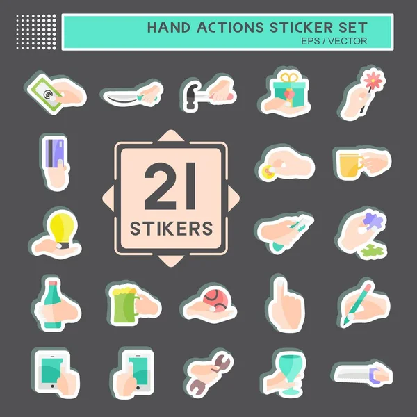 El Eylemleri Etiketi Seti. Eğitim sembolü için uygun. Basit dizayn edilebilir. tasarım şablonu. Basit gösterim