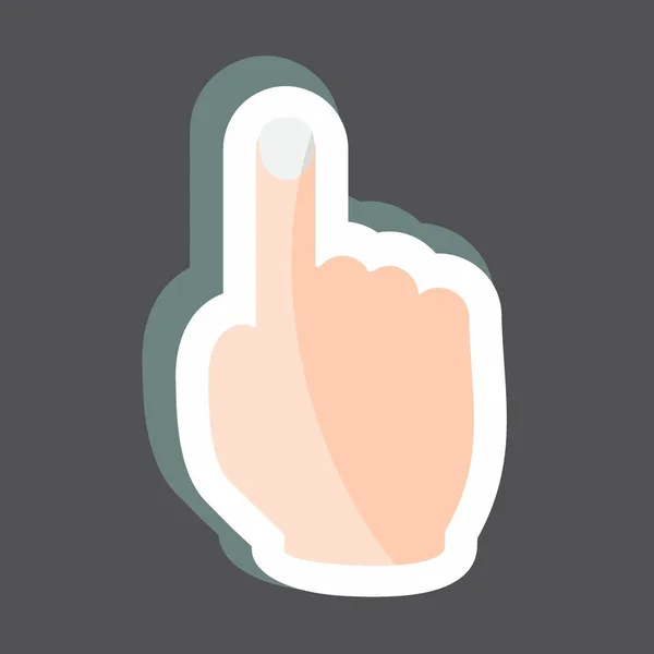 Sticker Hand Cursor Geschikt Voor Hand Acties Symbool Eenvoudig Ontwerp — Stockvector