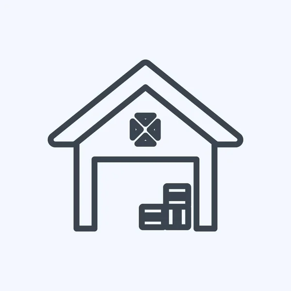 Icon Warehouse Suitable Garden Symbol Line Style Simple Design Editable — Stock Vector