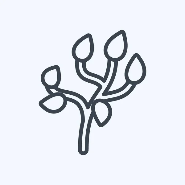 Icon Tree Suitable Garden Symbol Line Style Simple Design Editable — Vector de stock