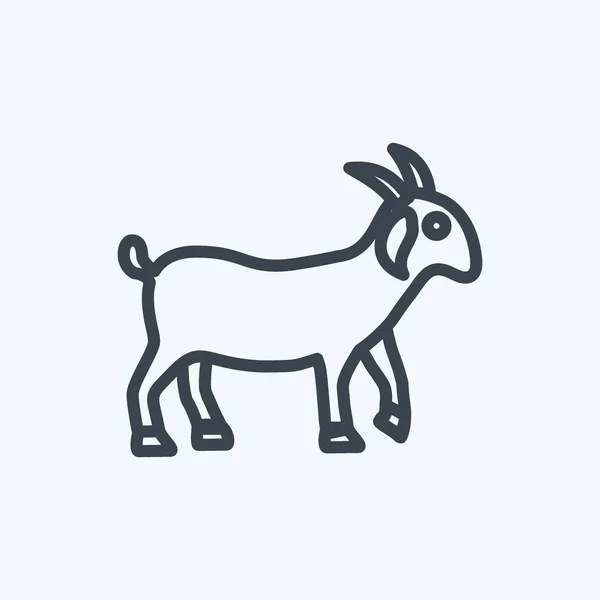 Ikone Ziege Geeignet Für Gartensymbol Linienstil Einfaches Design Editierbar Designvorlagenvektor — Stockvektor