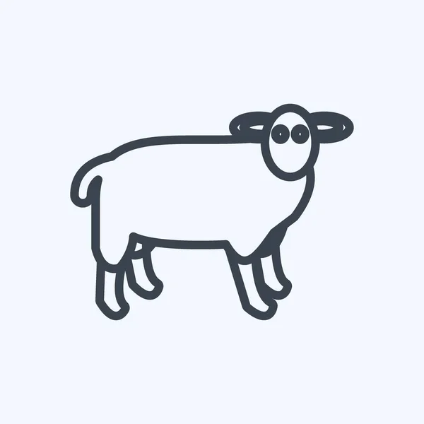 Ikone Nutztier Geeignet Für Gartensymbol Linienstil Einfaches Design Editierbar Designvorlagenvektor — Stockvektor