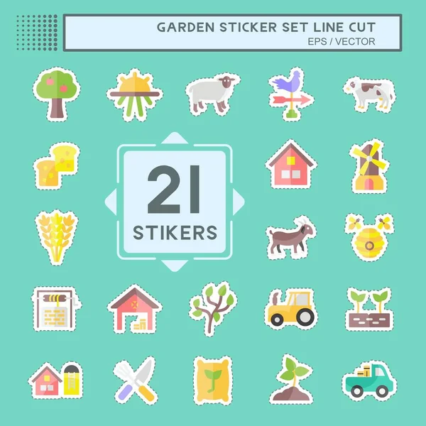 Bahçe etiketi kesik set. Eğitim sembolü için uygun. Basit dizayn edilebilir. tasarım şablonu. Basit gösterim