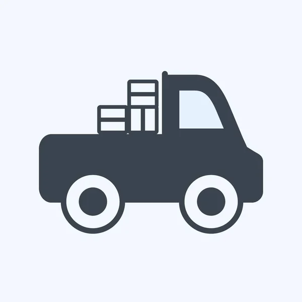 Icon Pickup Truck Suitable Garden Symbol Glyph Style Simple Design —  Vetores de Stock