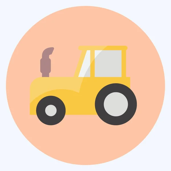 Icon Tractor Suitable Garden Symbol Flat Style Simple Design Editable — Image vectorielle