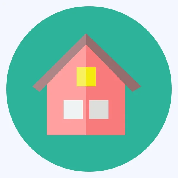 Icon Garden House Suitable Garden Symbol Flat Style Simple Design — ストックベクタ