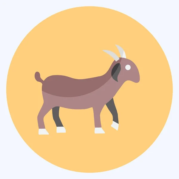 Icon Goat Vhodný Pro Symbol Zahrady Plochý Styl Jednoduchý Design — Stockový vektor