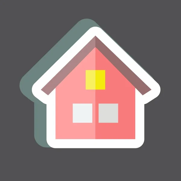 Sticker Garden House Suitable Garden Symbol Simple Design Editable Design — 스톡 벡터