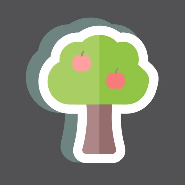 Sticker Fruitboom Geschikt Voor Garden Symbool Eenvoudig Ontwerp Bewerkbaar Ontwerp — Stockvector