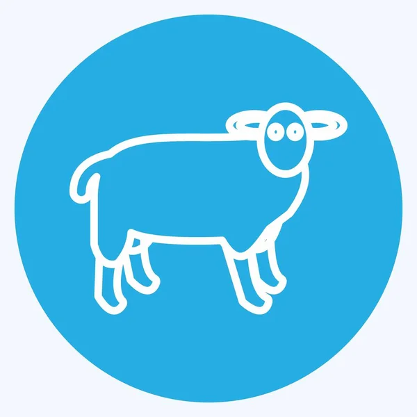 Icon Farm Animal Adecuado Para Símbolo Del Jardín Ojos Azules — Archivo Imágenes Vectoriales