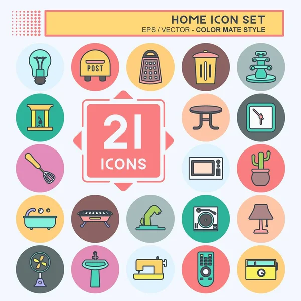 Ev Simgesi Ayarlandı. Eğitim sembolü için uygun. renk arkadaşı stili. Basit dizayn edilebilir. tasarım şablonu. Basit gösterim