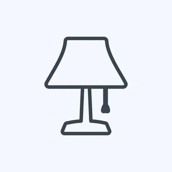 Icon Table Lamp Suitable Home Symbol Line Style Simple Design — 스톡 벡터
