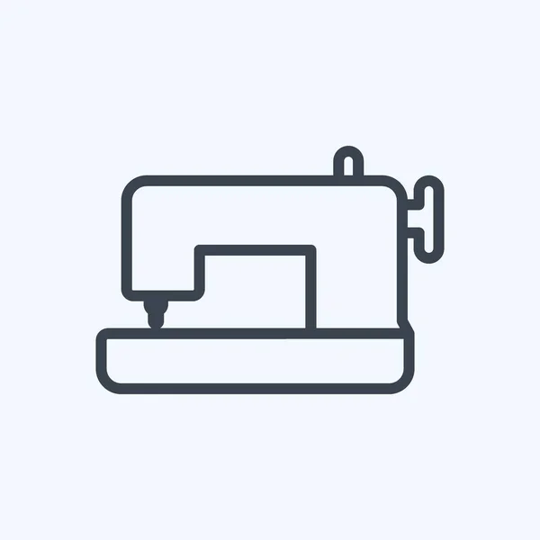 Icon Sewing Machine Suitable Home Symbol Line Style Simple Design — Stockvektor