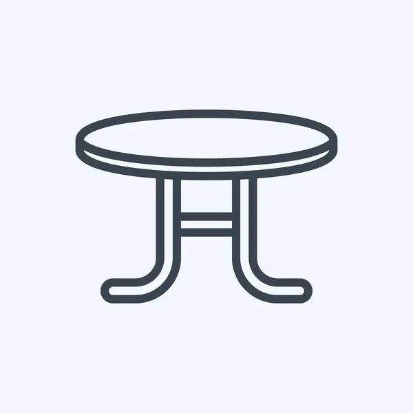 Icon咖啡桌 适合家庭符号 线条风格 简单的设计可以编辑 设计模板向量 简单的符号说明 — 图库矢量图片