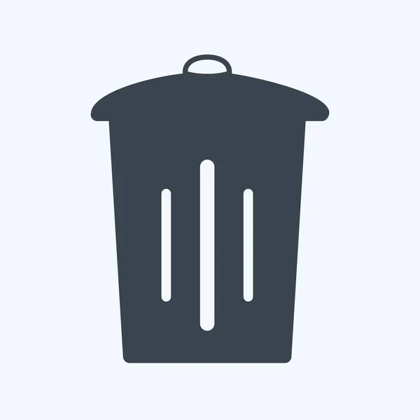 Icon Garbage Bin Suitable Home Symbol Glyph Style Simple Design — Image vectorielle