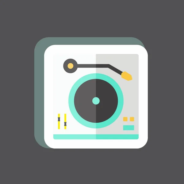 Sticker Turntable Suitable Home Symbol Simple Design Editable Design Template — Stockový vektor