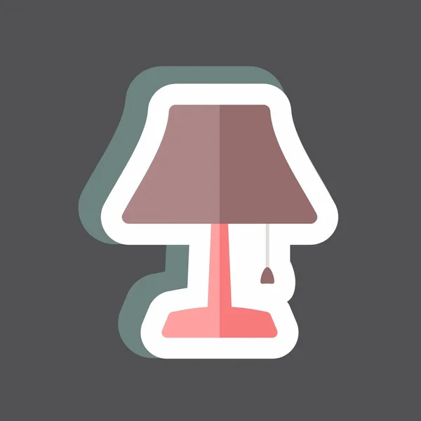 Sticker Table Lamp Suitable Home Symbol Simple Design Editable Design — 스톡 벡터