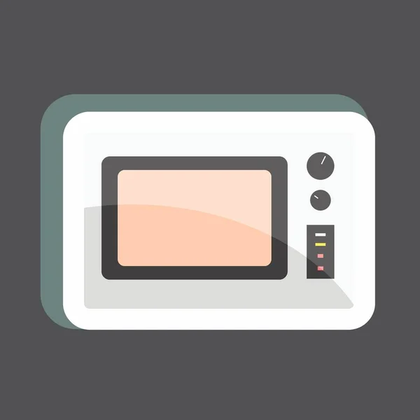 Sticker Microwave Oven Suitable Home Symbol Simple Design Editable Design — Vector de stock