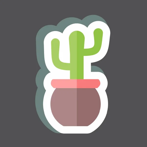 Sticker Plant Suitable Home Symbol Simple Design Editable Design Template — Stockvektor