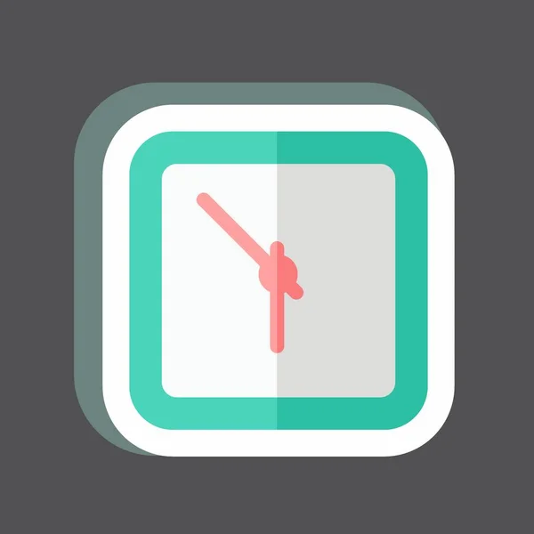 Sticker Clock Suitable Home Symbol Simple Design Editable Design Template — Stockvektor