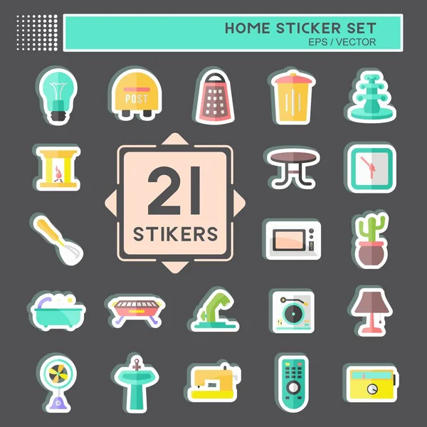 Ev Yapıştırması Seti. Eğitim sembolü için uygun. Basit dizayn edilebilir. tasarım şablonu. Basit gösterim