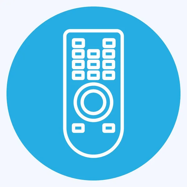 Icon Remote Suitable Home Symbol Blue Eyes Style Simple Design — Vector de stock