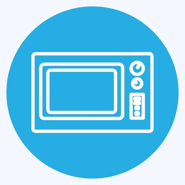 Icon Microwave Oven Suitable Home Symbol Blue Eyes Style Simple — Vector de stock