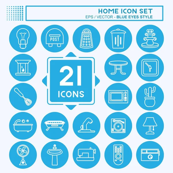 Ev Simgesi Ayarlandı. Eğitim sembolü için uygun. Mavi gözlü. Basit dizayn edilebilir. tasarım şablonu. Basit gösterim
