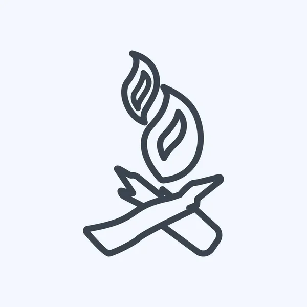 Icon Fire Suitable Wild West Symbol Line Style Simple Design — Image vectorielle