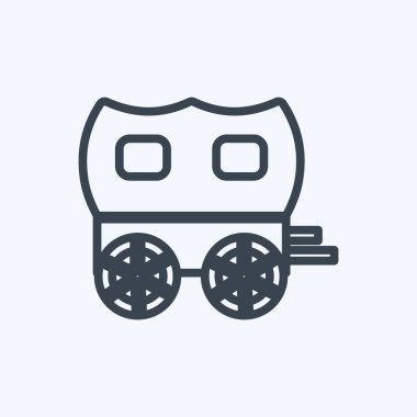 Simge arabası. Vahşi Batı sembolü için uygun. Sıra tarzı. Basit dizayn edilebilir. tasarım şablonu. Basit gösterim