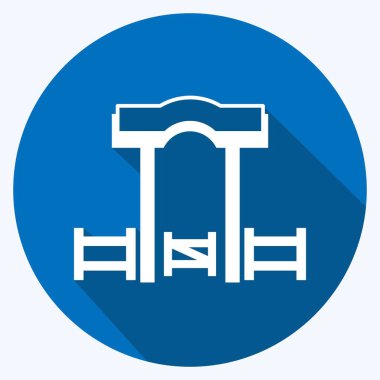 Simge Çiftliği. Vahşi Batı sembolü için uygun. Uzun gölge tarzı. Basit dizayn edilebilir. tasarım şablonu. Basit gösterim