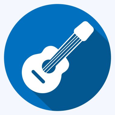 Simge Gitarı. Vahşi Batı sembolü için uygun. Uzun gölge tarzı. Basit dizayn edilebilir. tasarım şablonu. Basit gösterim