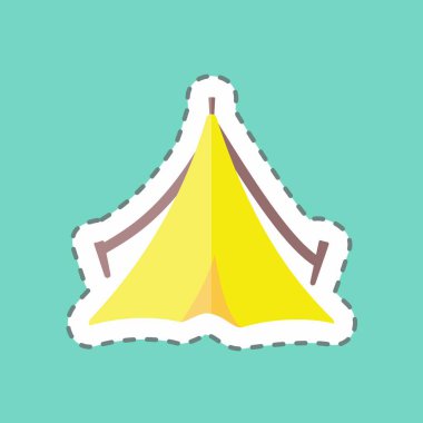 Çıkartma çizgisi Çadır 'ı kesti. Vahşi Batı sembolü için uygun. Basit dizayn edilebilir. tasarım şablonu. Basit gösterim