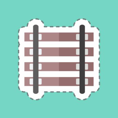 Çıkartma hattı rayları kesti. Vahşi Batı sembolü için uygun. Basit dizayn edilebilir. tasarım şablonu. Basit gösterim