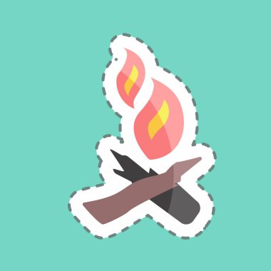 Çıkartma hattı ateşi kesti. Vahşi Batı sembolü için uygun. Basit dizayn edilebilir. tasarım şablonu. Basit gösterim